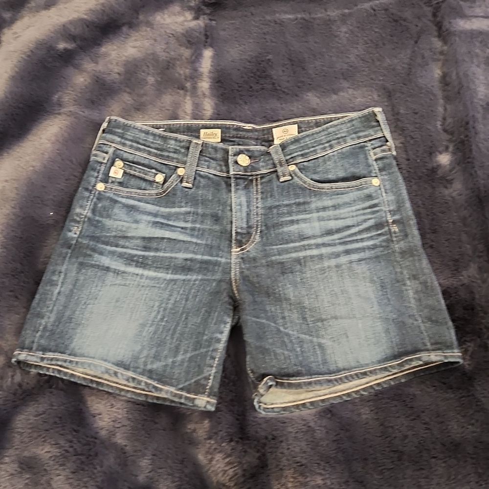 Dark wash "hailey" ex boyfriend roll up AG jean shorts size 24